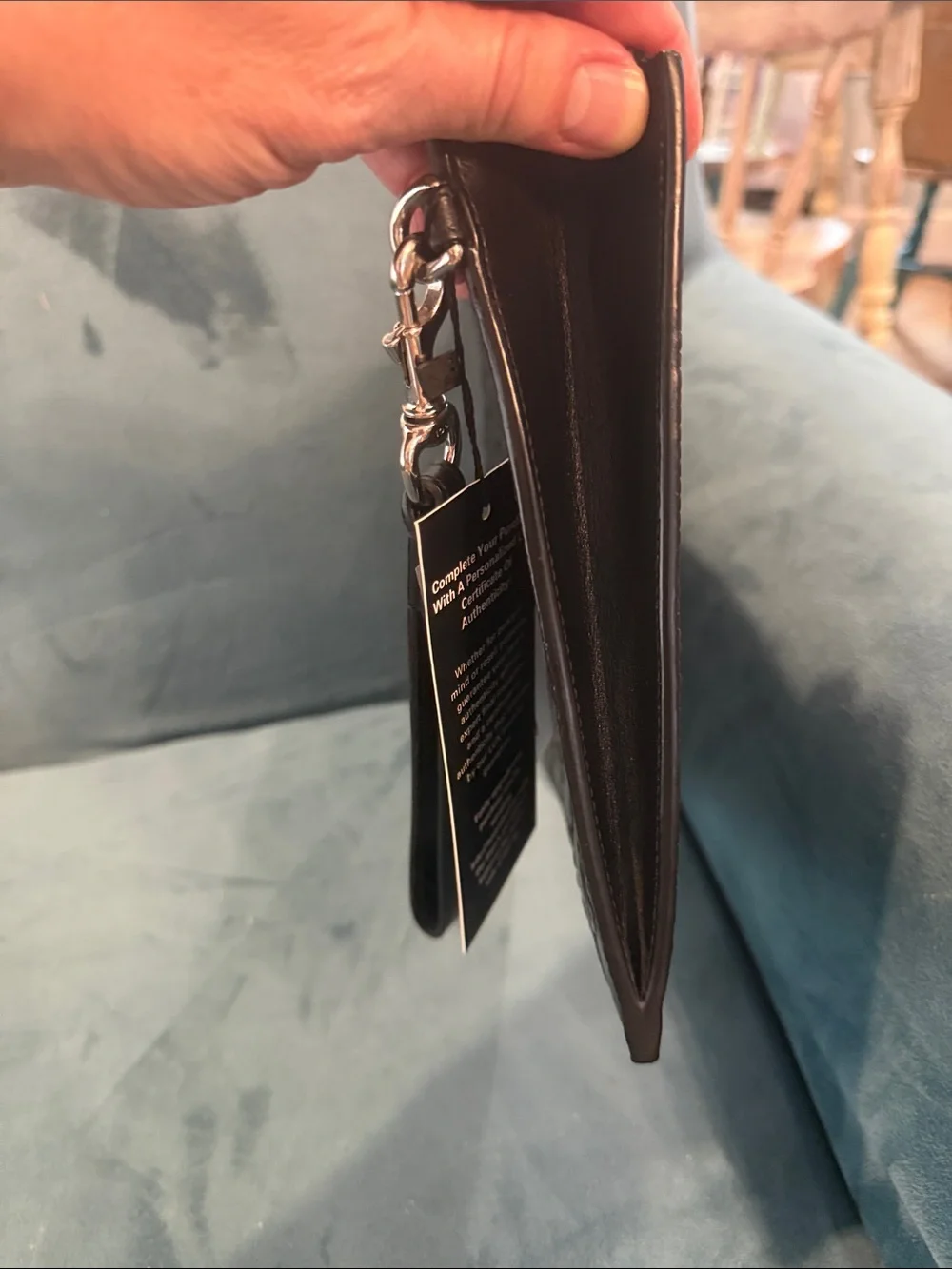 Jumbo Gucci Black Embossed GG Leather Wrist Pouch